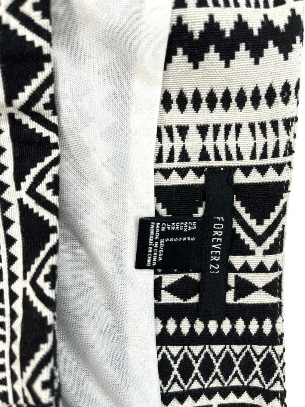 FOREVER 21 Black/Tan Geometric Print ~ MINI SKIRT ~ Size Small